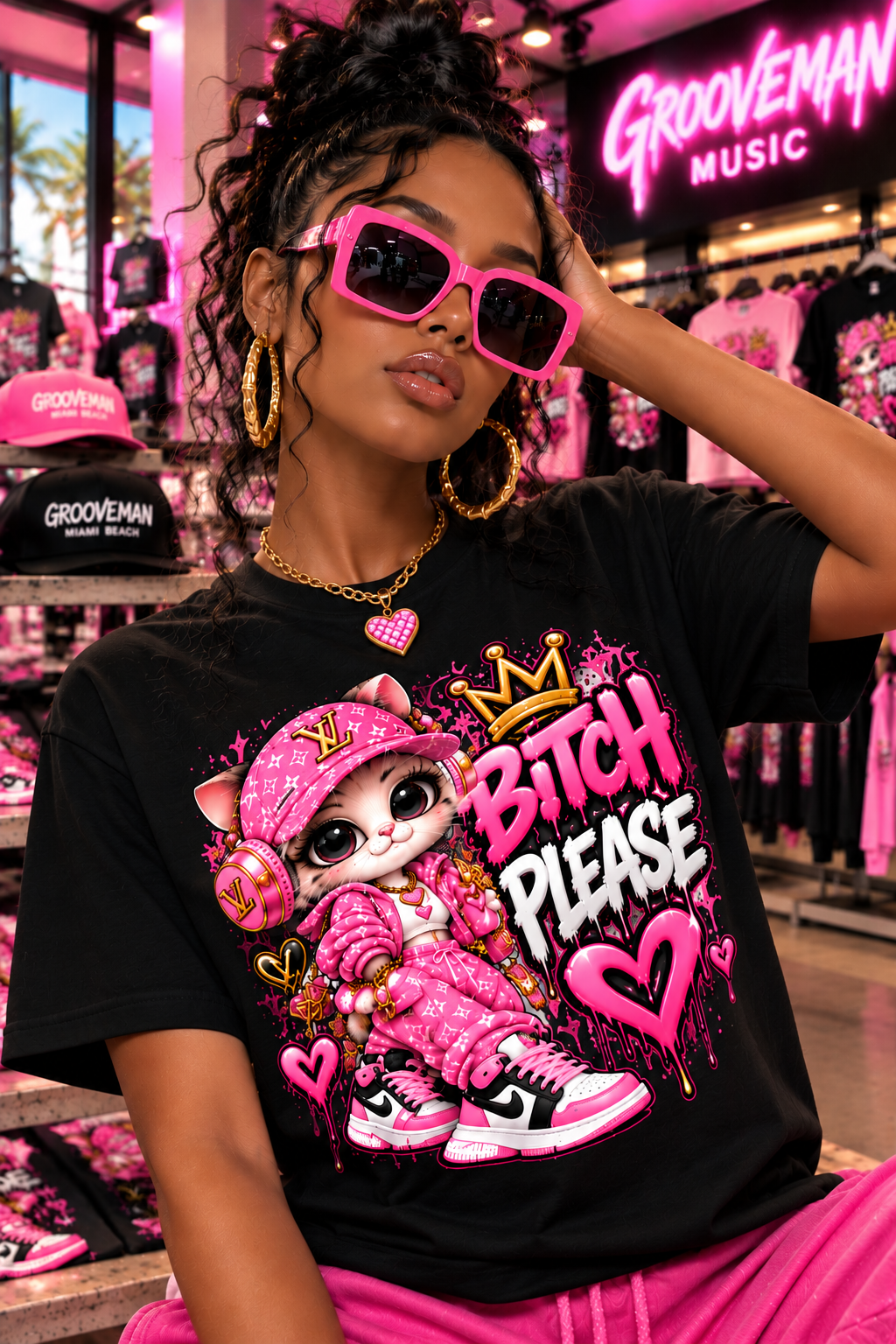 Bitch Please Cat Graphic T-Shirt – Women's Streetwear | Grooveman