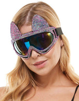 Pink Rhinestone Cat Goggles