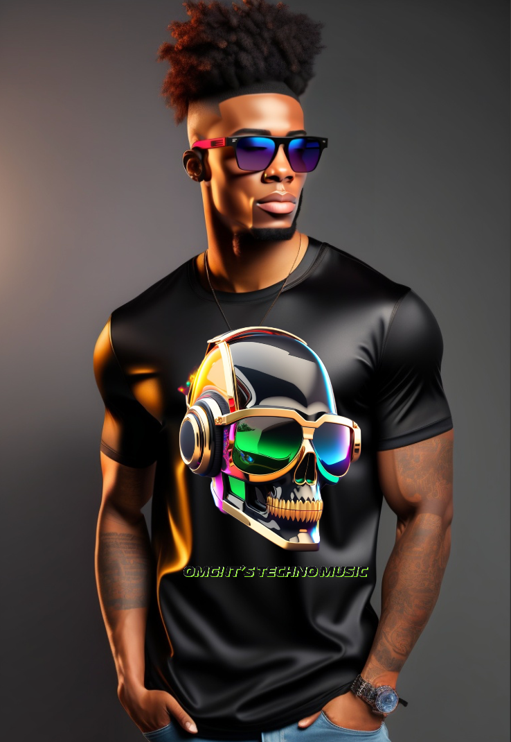 Skull OMG! It's Techno Music T-Shirts | Grooveman Music