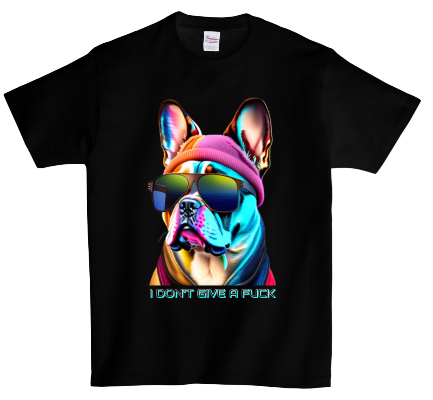 Frenchie I don't give a fuck AI T-Shirts DTG