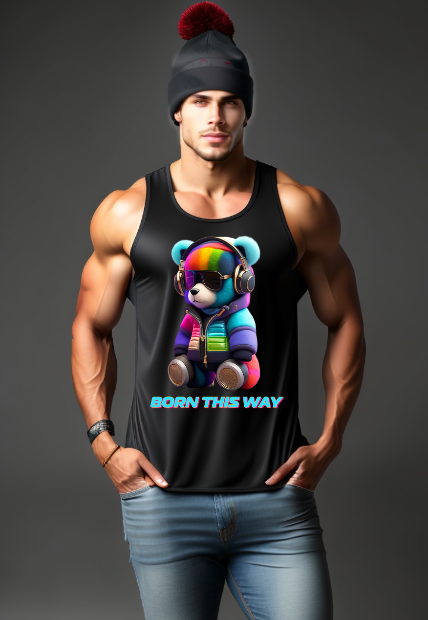 Teddy Born This Way Colorful Tank Top | Grooveman Music