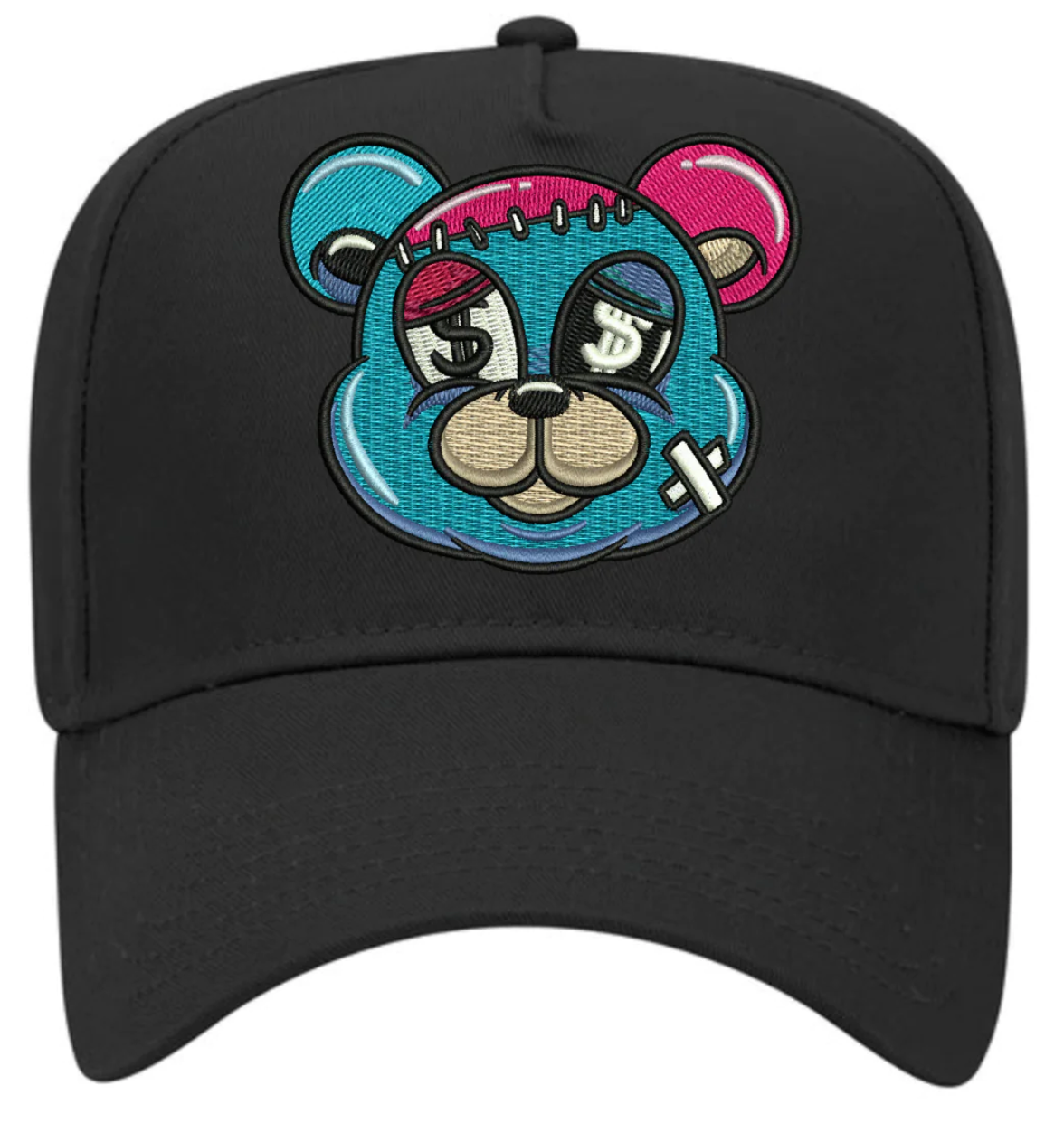 5 Panel Mid Profile Baseball Cap Teddy Money Sign Colorful