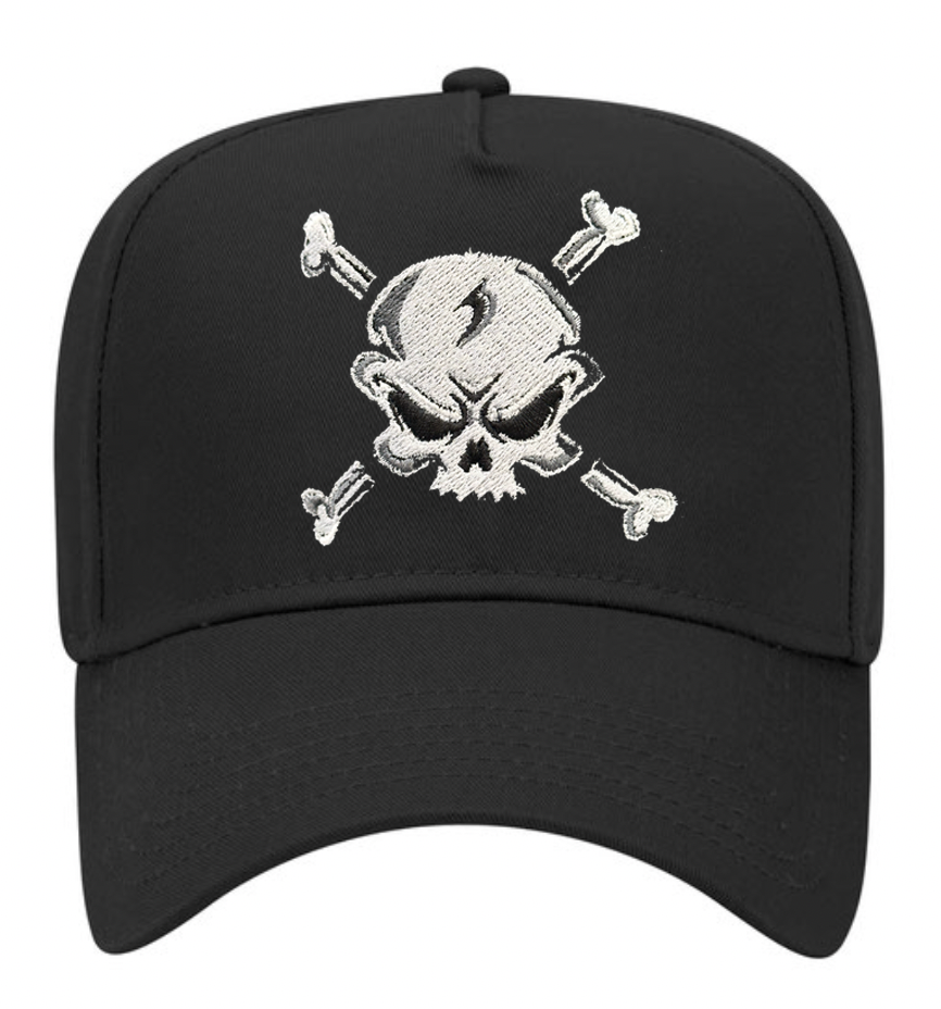 5 Panel Mid Profile Baseball Cap Skull