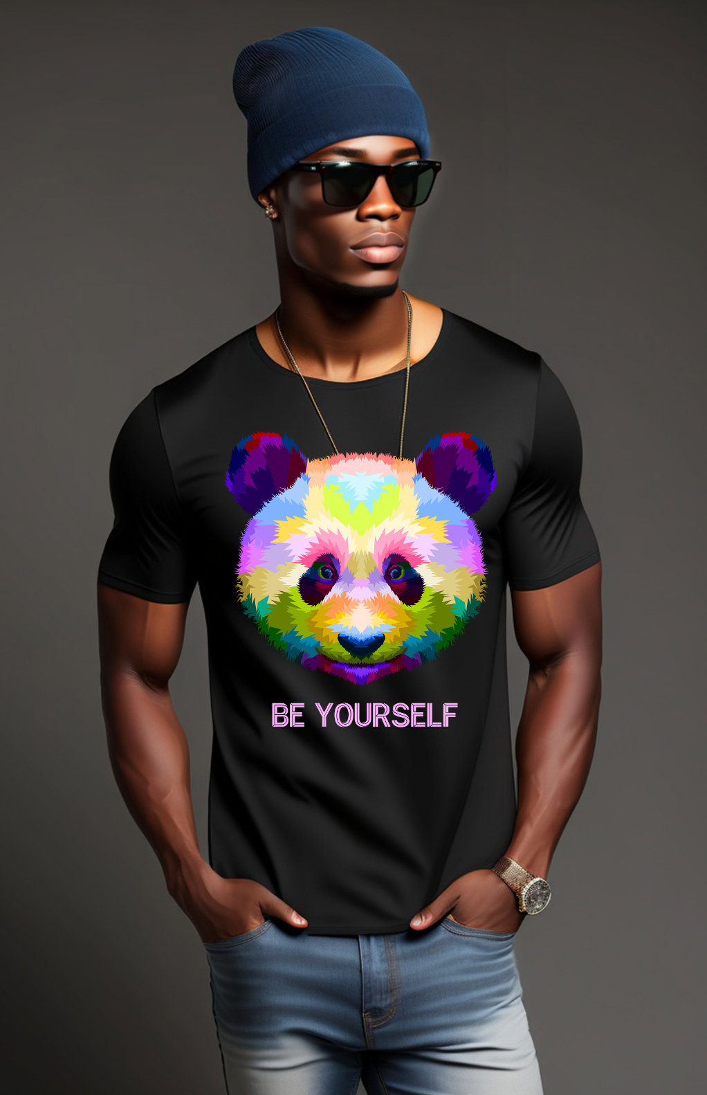 Panda Colorful Be Yourself T-Shirts | Grooveman Music