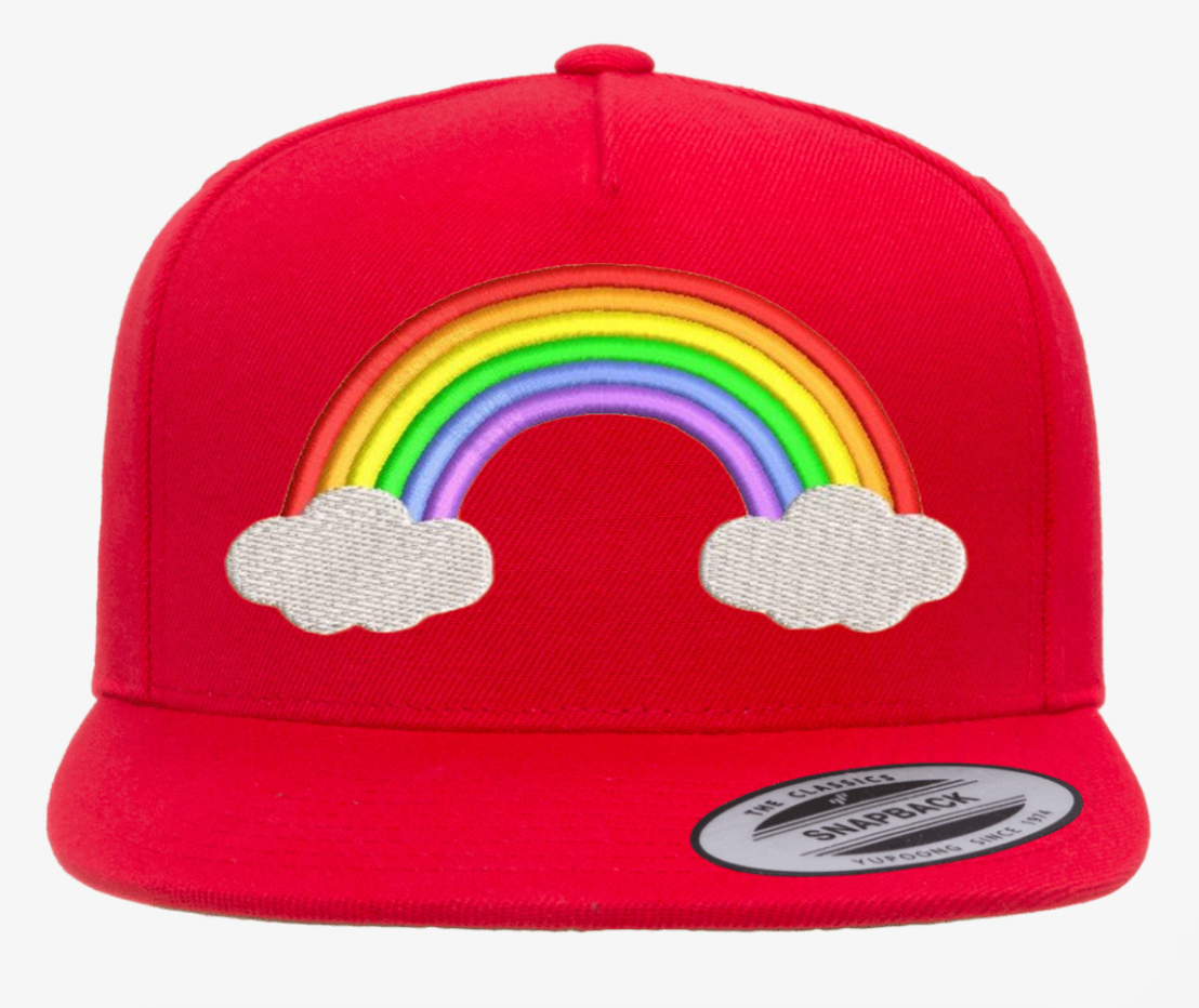 5 Panel Snapback Cap Rainbow Flag