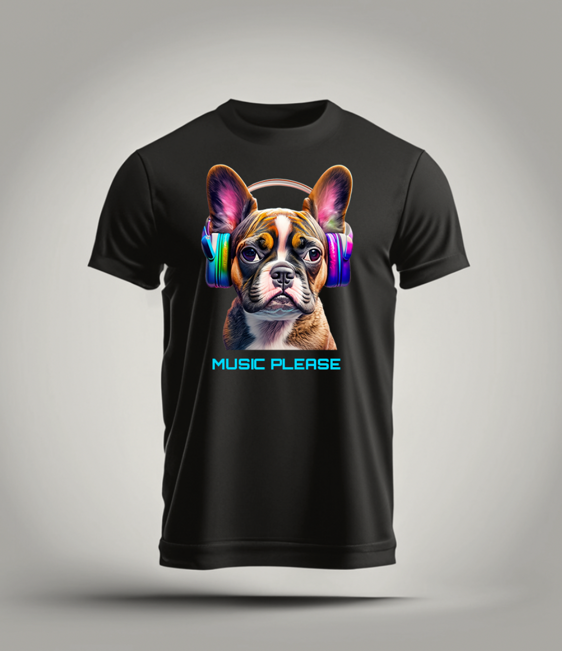 Frenchie Dog Music Please T-Shirts | Grooveman Music