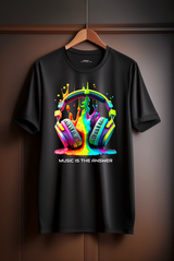 Headphones Drip Rainbow Music is the Answer AI T-Shirts | Grooveman Music