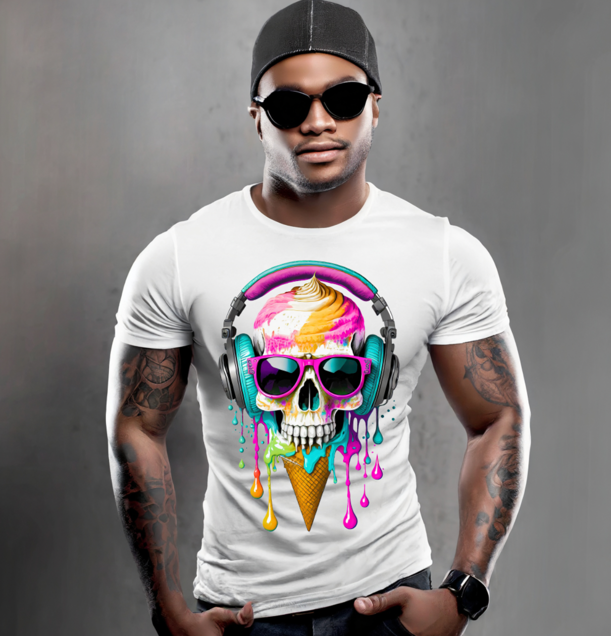 Ice Cream Skull Melting Exclusive T-Shirts | Grooveman Music