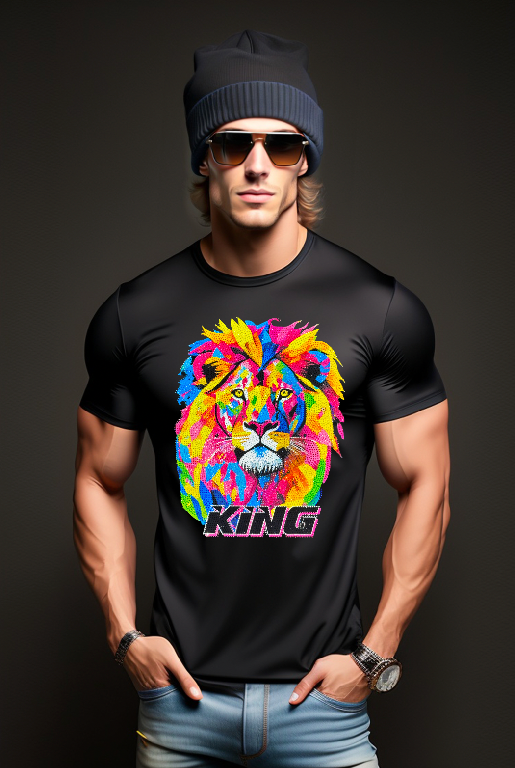 Rhinestones T Shirt Lion King Exclusive | Grooveman Music