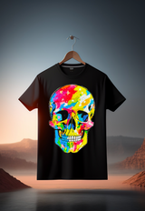 Rhinestones T Shirt Skull Colorful Exclusive | Grooveman Music