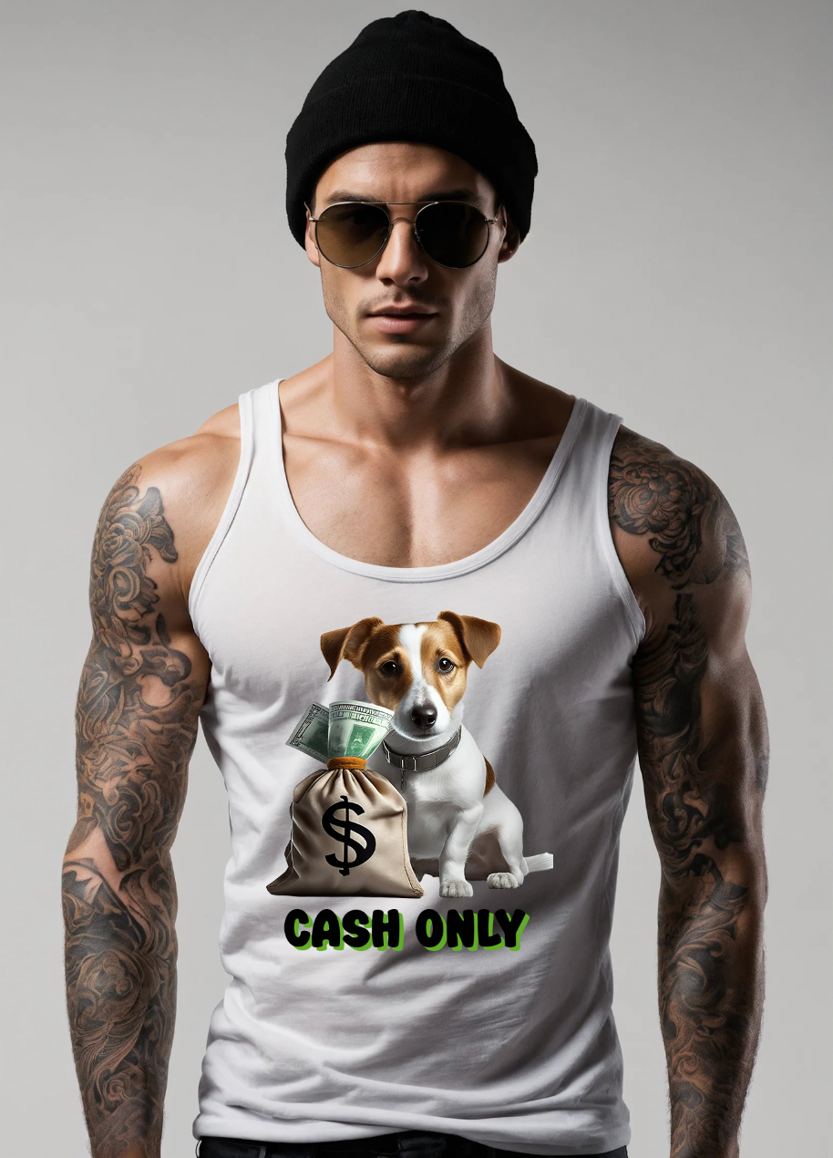 Jack Russell Dog Cash Only Tank Top | Grooveman Music