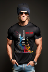 Let's Rock Electric Guitar Art design Exclusive T-Shirts | Grooveman Music