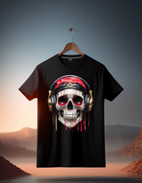 Skull Gold Headphones Art design Exclusive T-Shirts | Grooveman Music