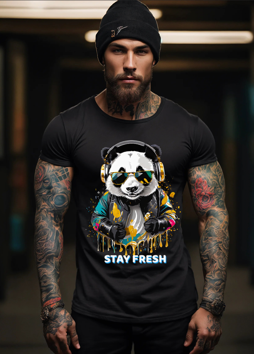 Panda Stay Fresh Art Exclusive T-Shirts | Grooveman Music