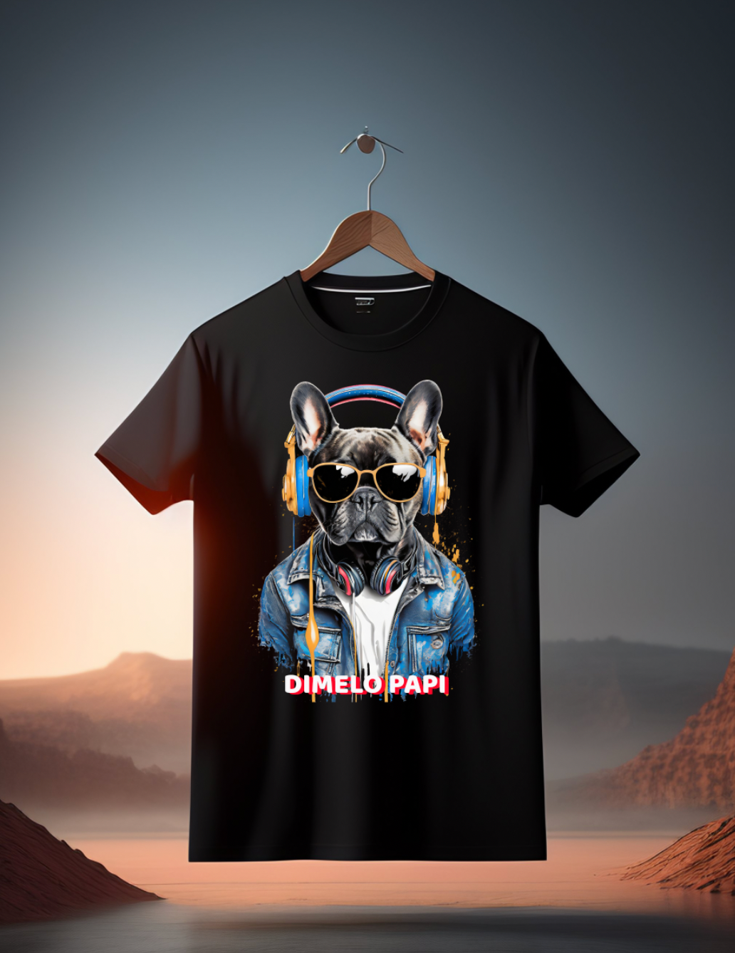 Frenchie Dimelo Papi Art Exclusive T-Shirts | Grooveman Music