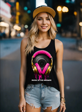 Headphones Music is the Answer Art Exclusive Tank Top | Grooveman Music