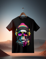 Skull Beanie Colorful Art Exclusive T-Shirts | Grooveman Music