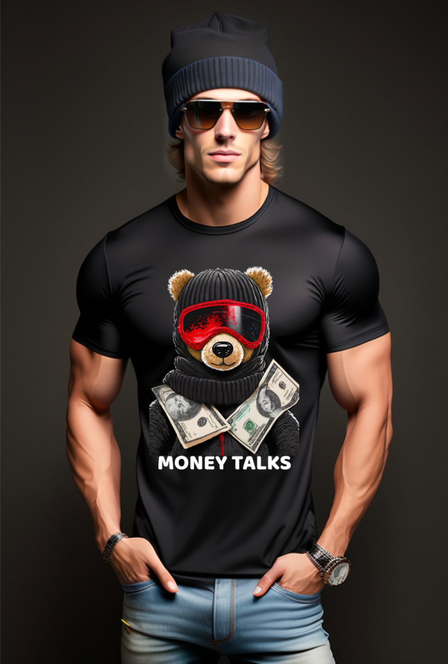 Teddy Sky Mask Money Talks Art Exclusive T-Shirts | Grooveman Music