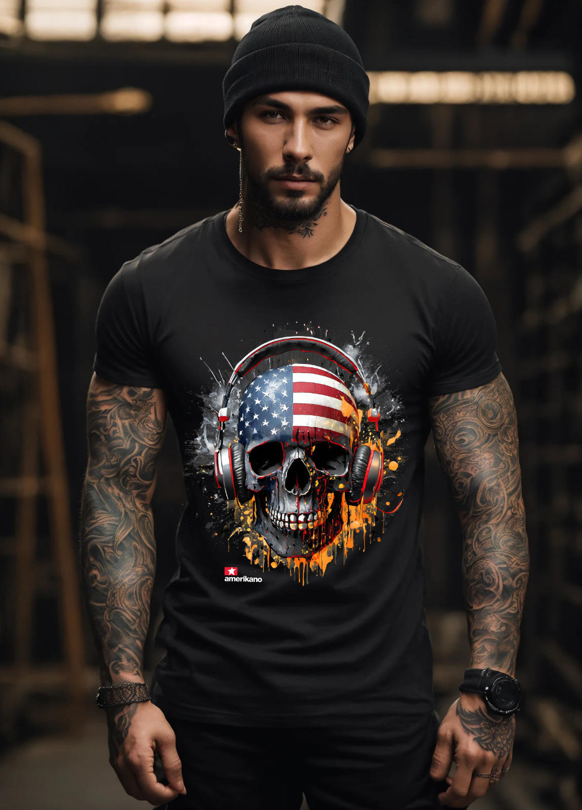 Skull Flag Amerikano TM Exclusive T-Shirts | Grooveman Music