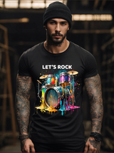 Drums Let's Rock Art Exclusive T-Shirts | Grooveman Music