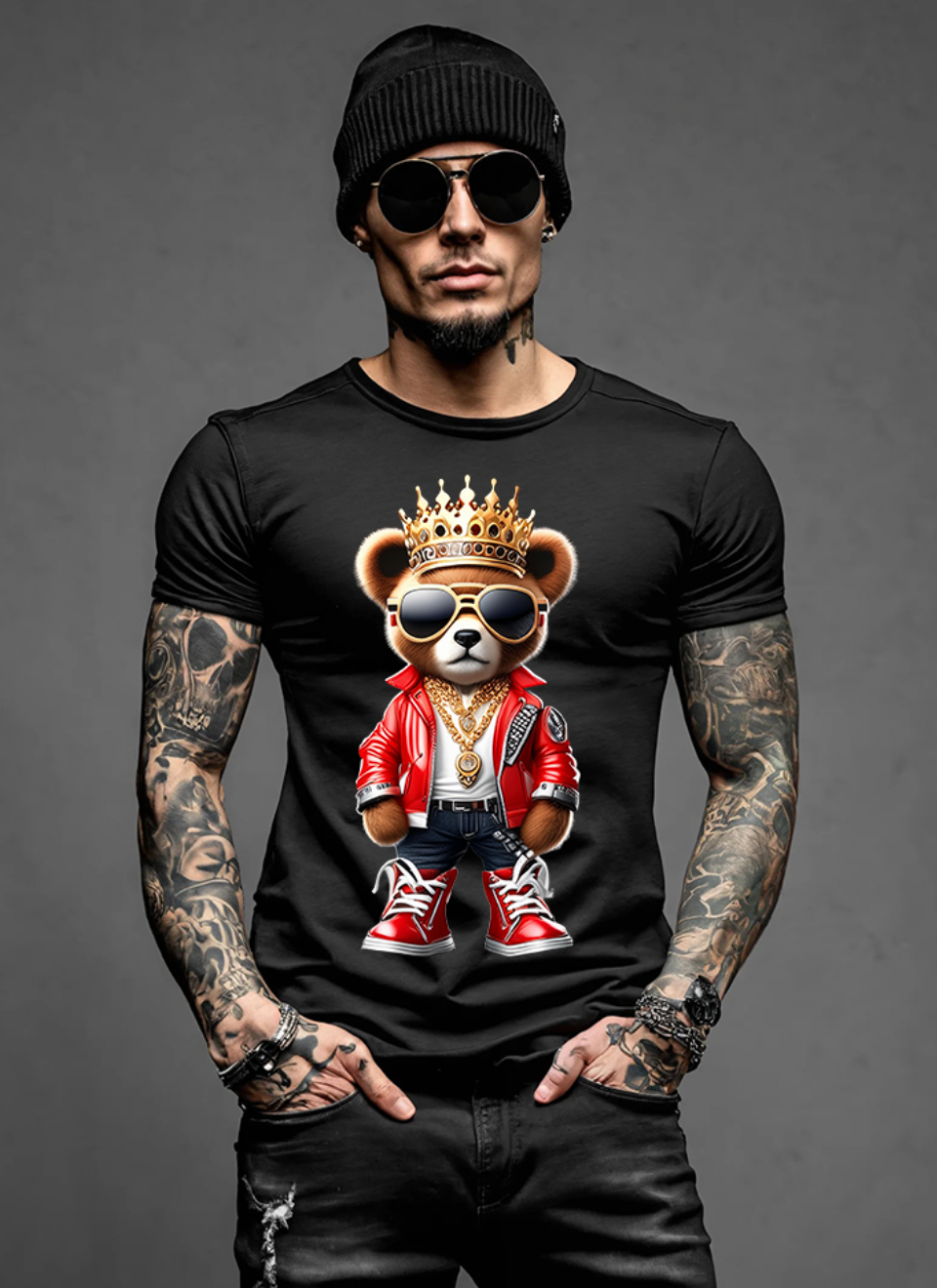 Teddy King Red Art Exclusive T-Shirts | Grooveman Music - Grooveman Music