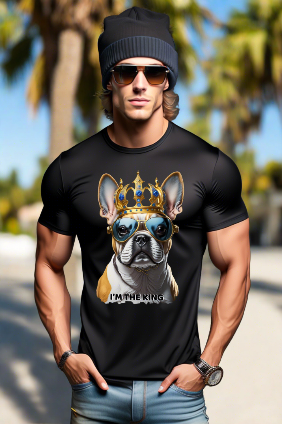 Frenchie I'm the King Art Exclusive T-Shirts | Grooveman Music - Grooveman Music