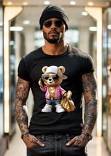 Teddy with Phone Pink Jacket Art Exclusive T-Shirts | Grooveman Music