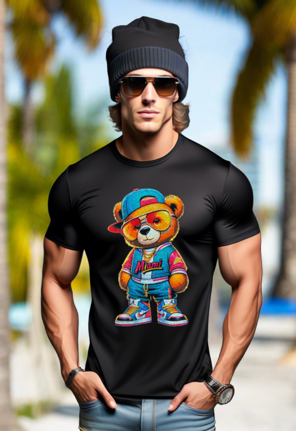 Rhinestones T Shirt Teddy Miami Exclusive | Grooveman Music