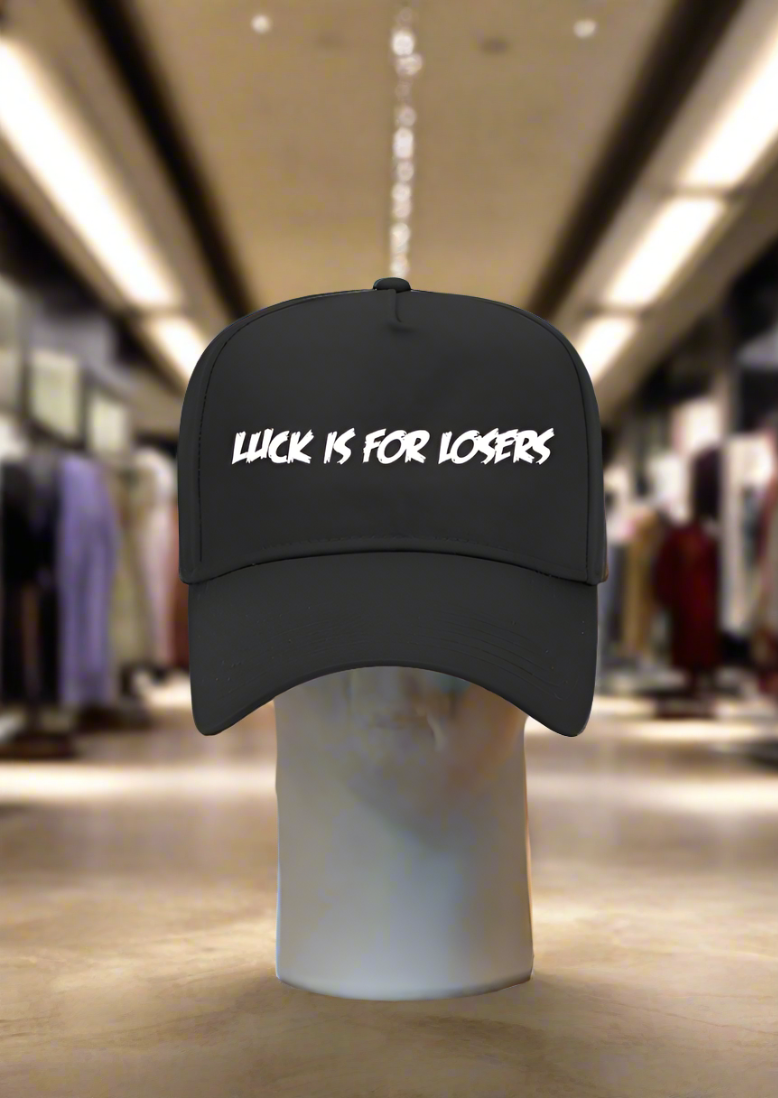 5 Panel Mid Profile Baseball Cap Luck is for Losers