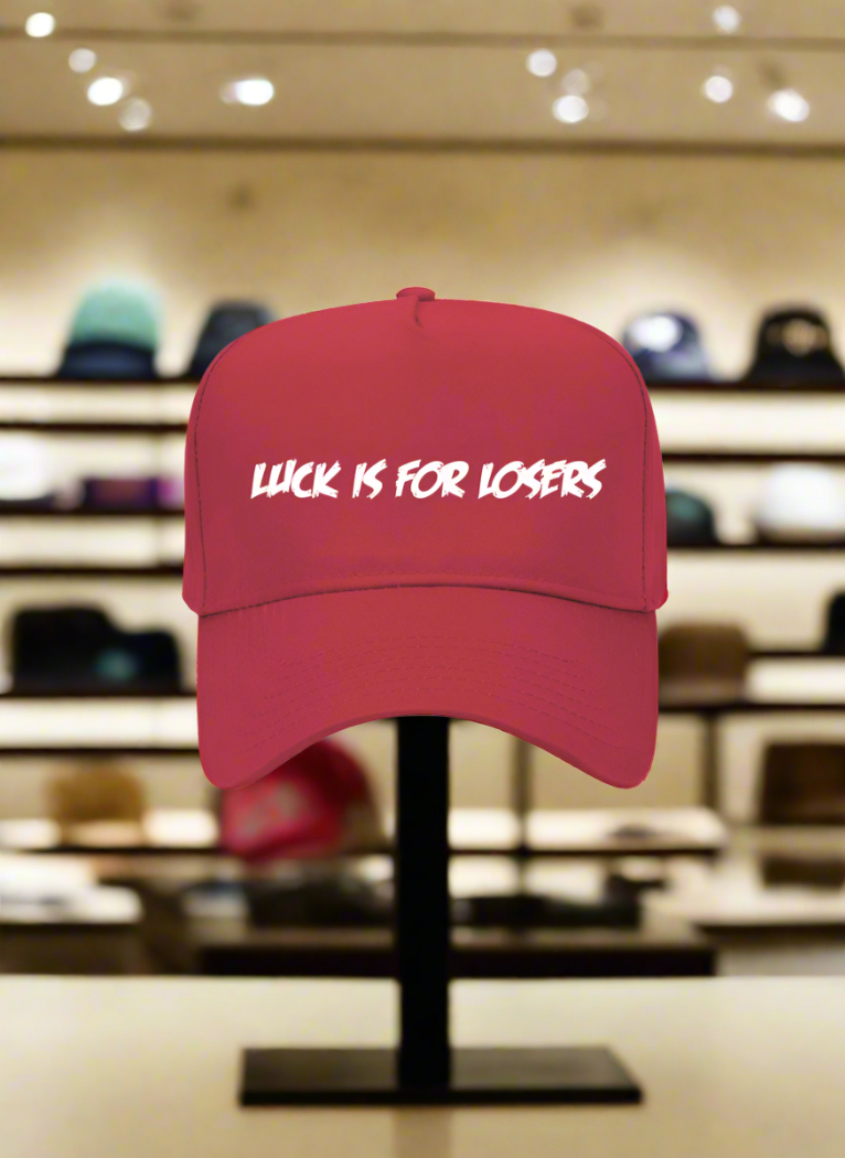 5 Panel Mid Profile Baseball Cap Luck is for Losers