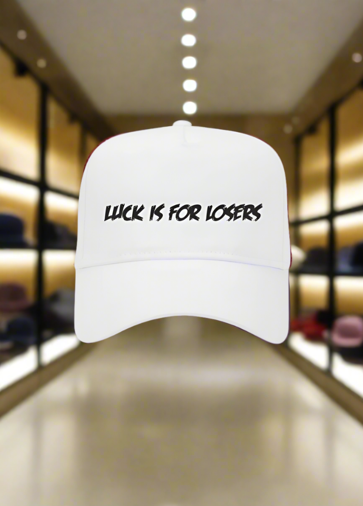 5 Panel Mid Profile Baseball Cap Luck is for Losers