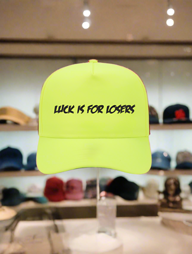 5 Panel Mid Profile Baseball Cap Luck is for Losers