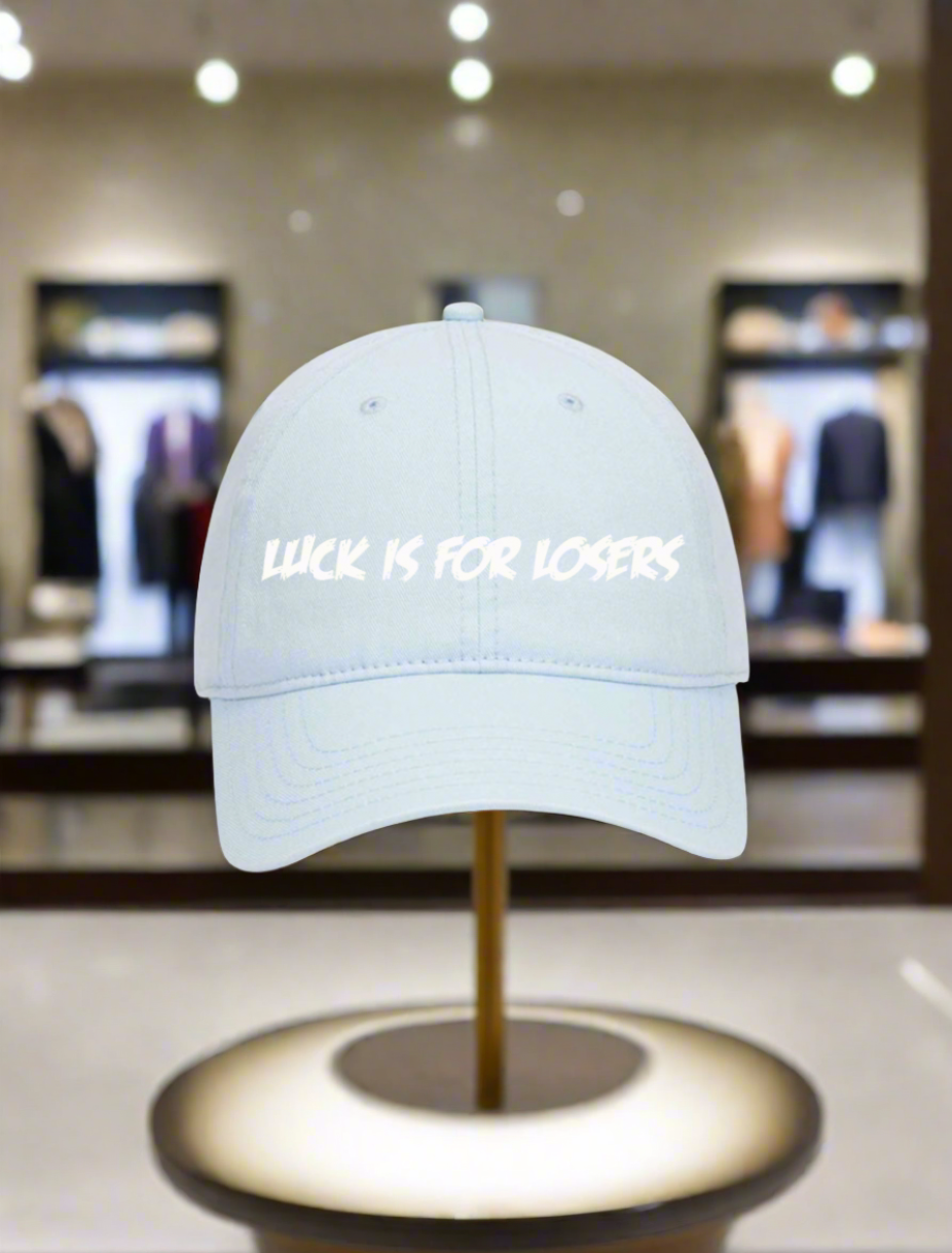 5 Panel Mid Profile Baseball Cap Luck is for Losers