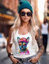 Frenchie Miami White Collection Art T-Shirt - Unisex Design | Grooveman Music TM" - Grooveman Music