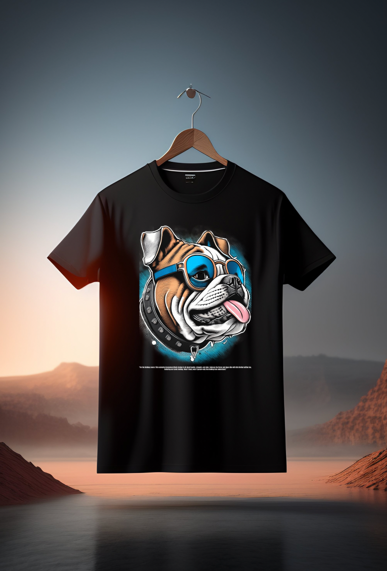 Bulldog Love Art T-Shirt - Unique and Exclusive Design | Grooveman Music TM" - Grooveman Music