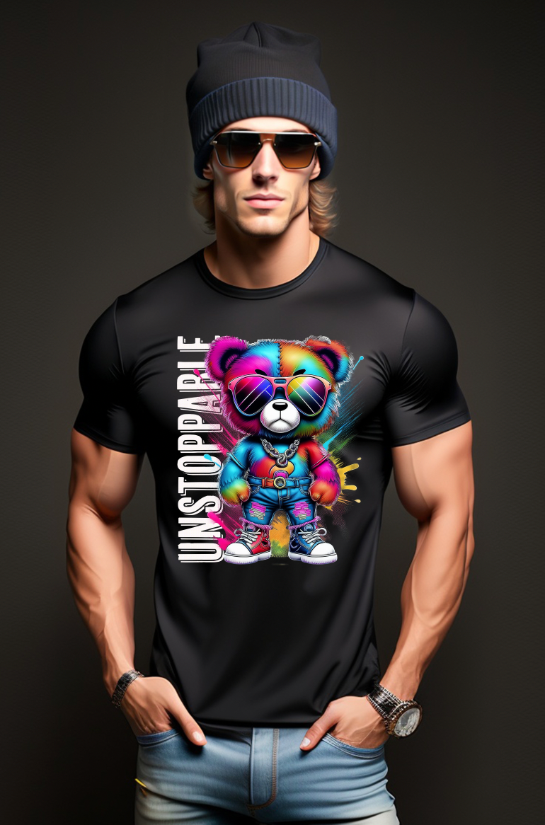 Teddy Unstoppable Art T-Shirt - Unique and Exclusive Design | Grooveman Music TM" - Grooveman Music