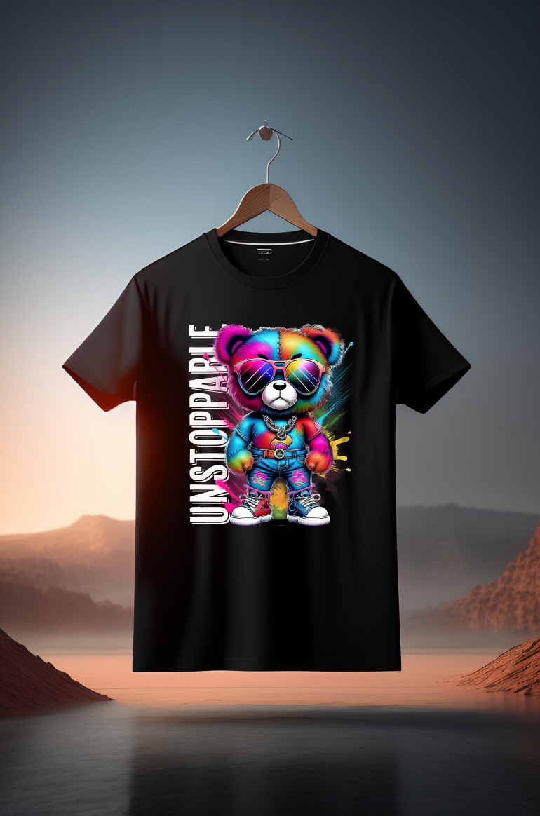 Teddy Unstoppable Art T-Shirt - Unique and Exclusive Design | Grooveman Music TM" - Grooveman Music