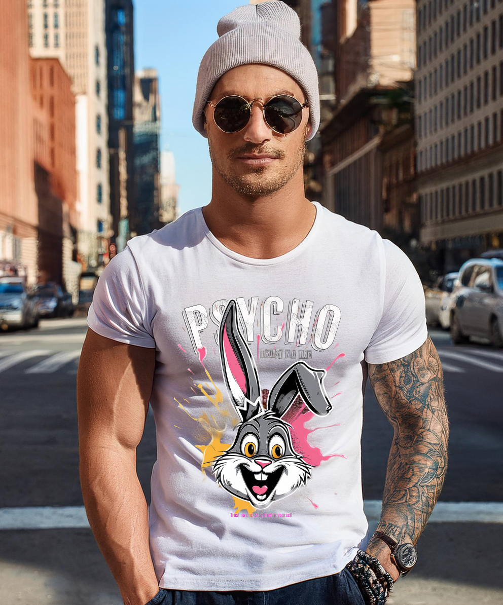 Bunny Psycho Art Exclusive T-Shirts | Grooveman Music TM - Grooveman Music