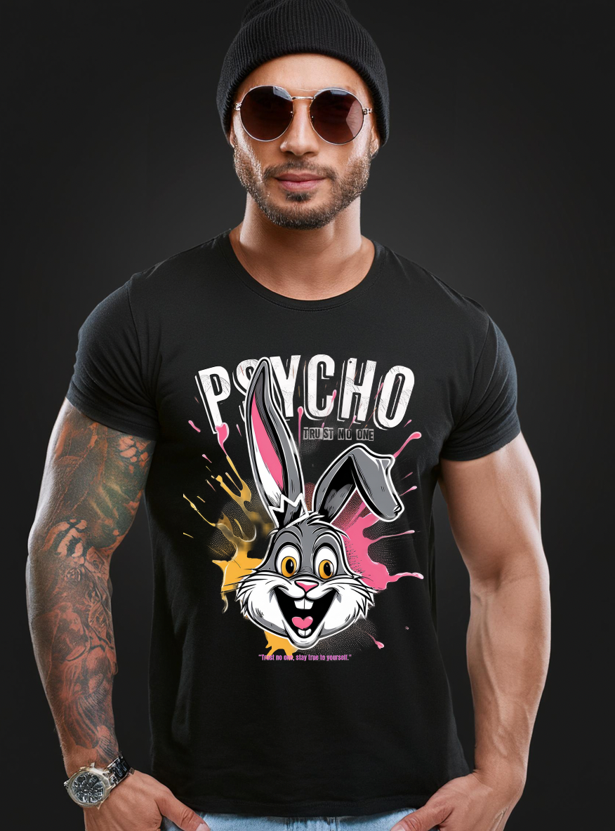 Bunny Psycho Art Exclusive T-Shirts | Grooveman Music TM - Grooveman Music