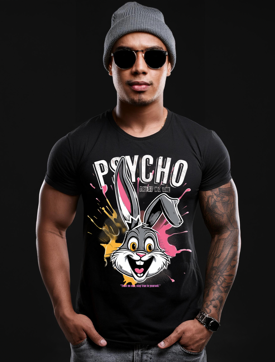 Bunny Psycho Art Exclusive T-Shirts | Grooveman Music TM - Grooveman Music