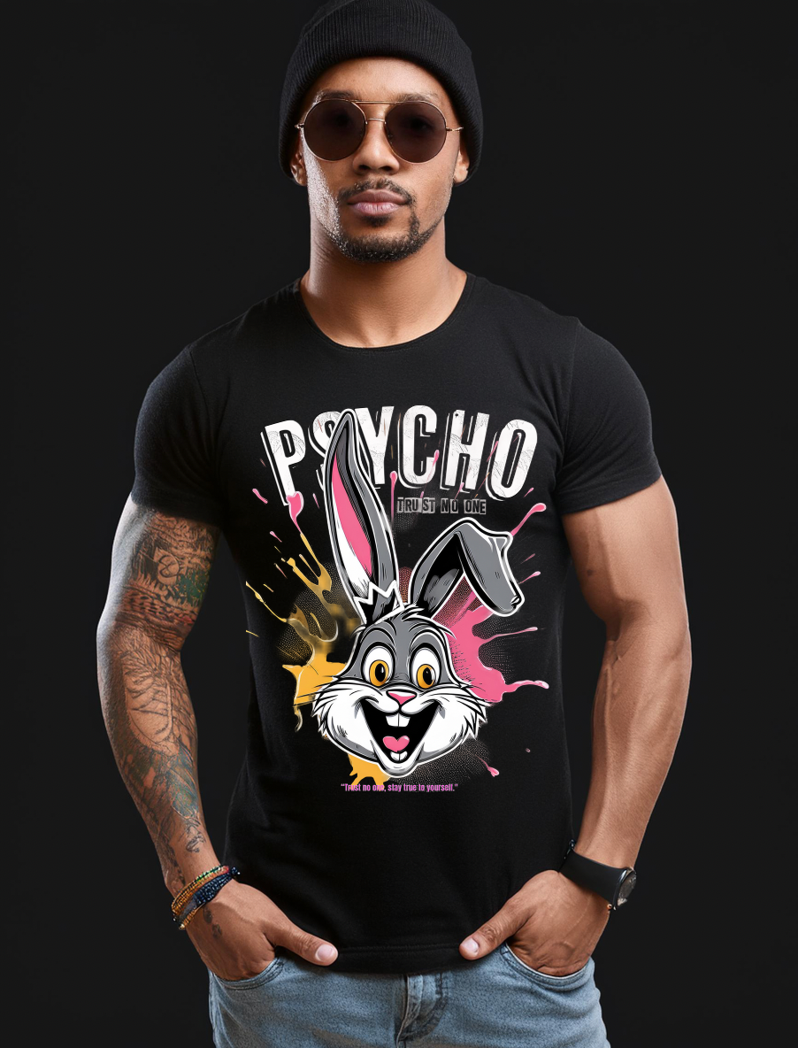 Bunny Psycho Art Exclusive T-Shirts | Grooveman Music TM - Grooveman Music