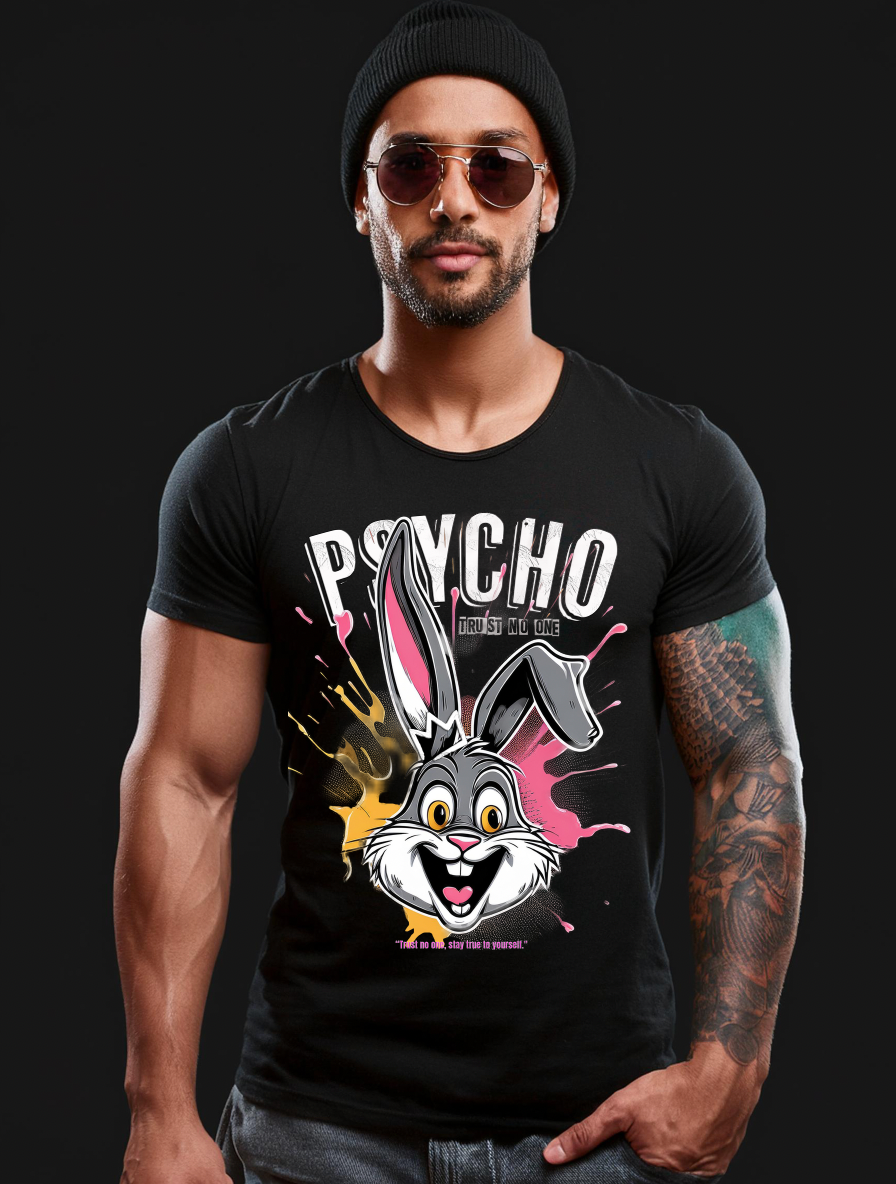 Bunny Psycho Art Exclusive T-Shirts | Grooveman Music TM - Grooveman Music