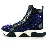 Navy Spikes High Top Sneakers Encore by Fiesso - Grooveman Music