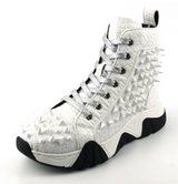 White Spikes High Top Sneakers Encore by Fiesso - Grooveman Music