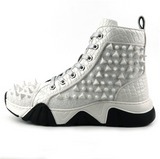 White Spikes High Top Sneakers Encore by Fiesso - Grooveman Music