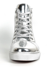 Silver Patent Leather High Top Sneaker - Grooveman Music