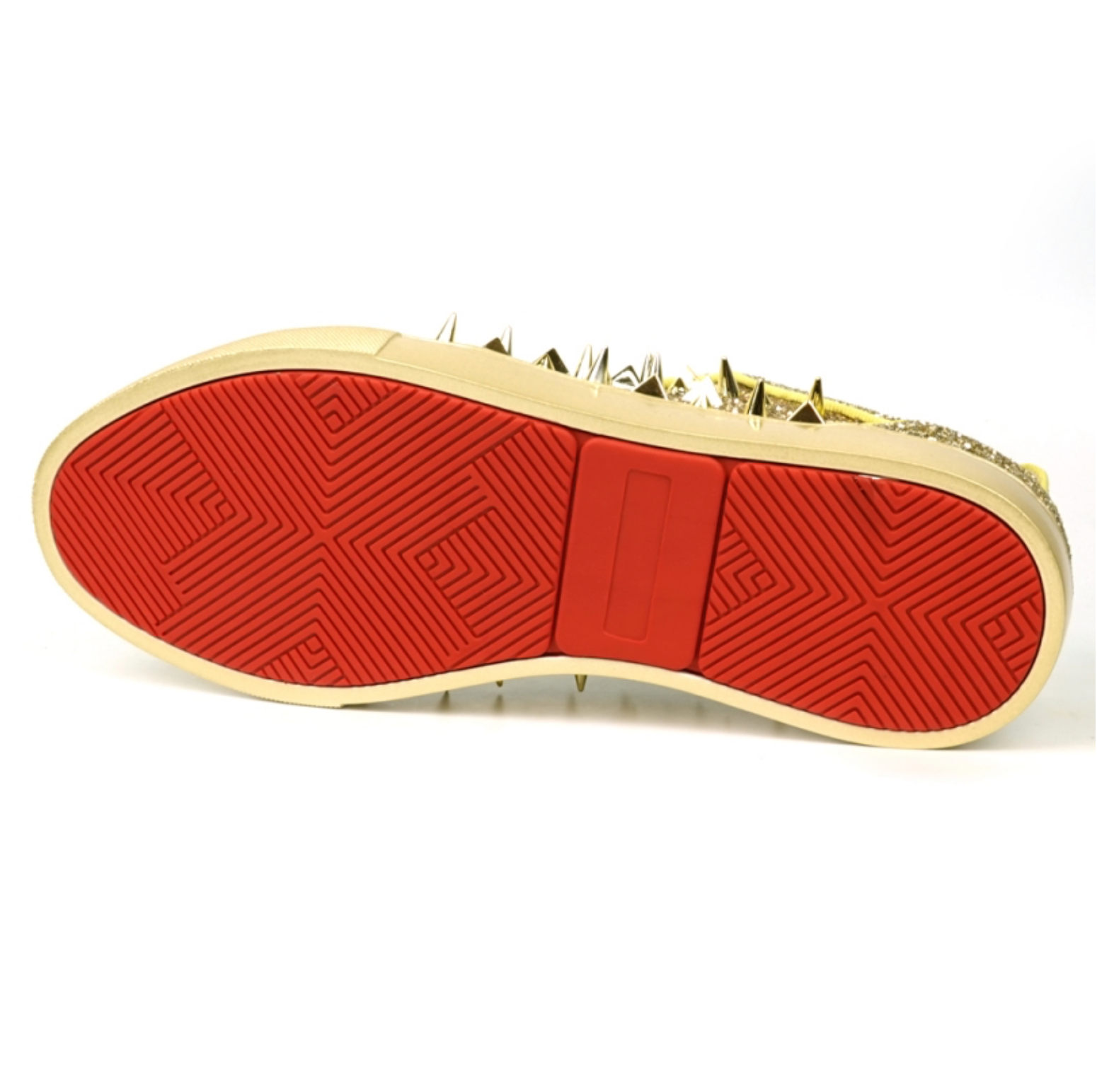 Gold Glitter Gold Spikes Low Cut Sneaker Encore by Fiesso - Grooveman Music