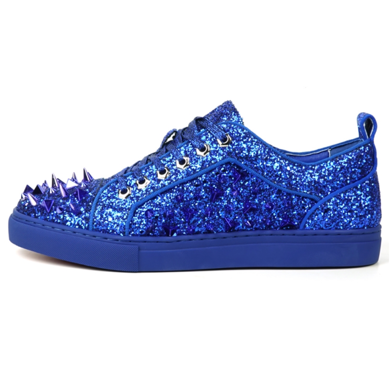 Navy Glitter Navy Spikes Low Cut Sneaker Encore by Fiesso - Grooveman Music