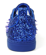 Navy Glitter Navy Spikes Low Cut Sneaker Encore by Fiesso - Grooveman Music