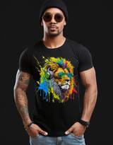 Rhinestones T Shirt Lion Jamaican Exclusive | Grooveman Music TM - Grooveman Music